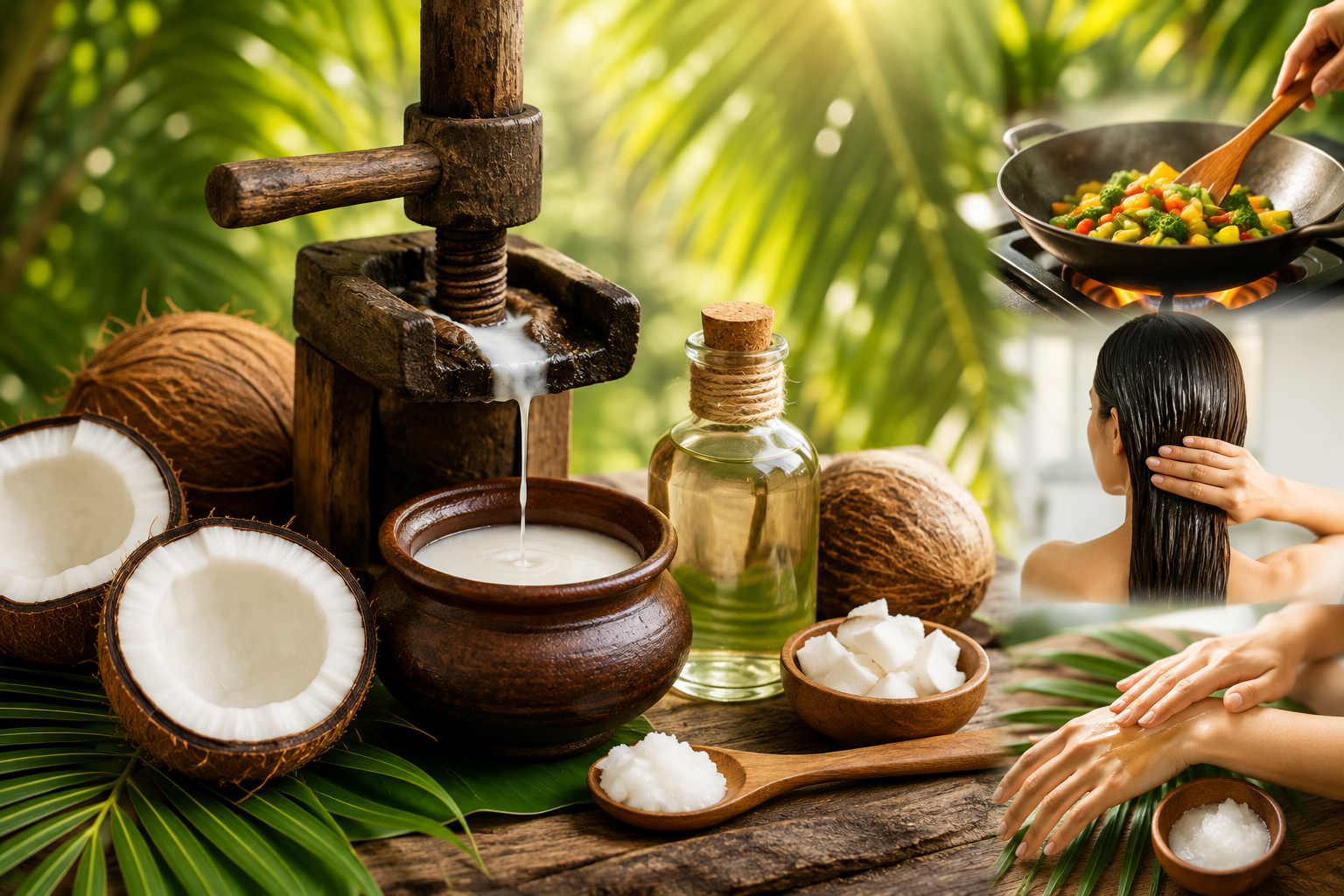 Premium wood pressed coconut oil