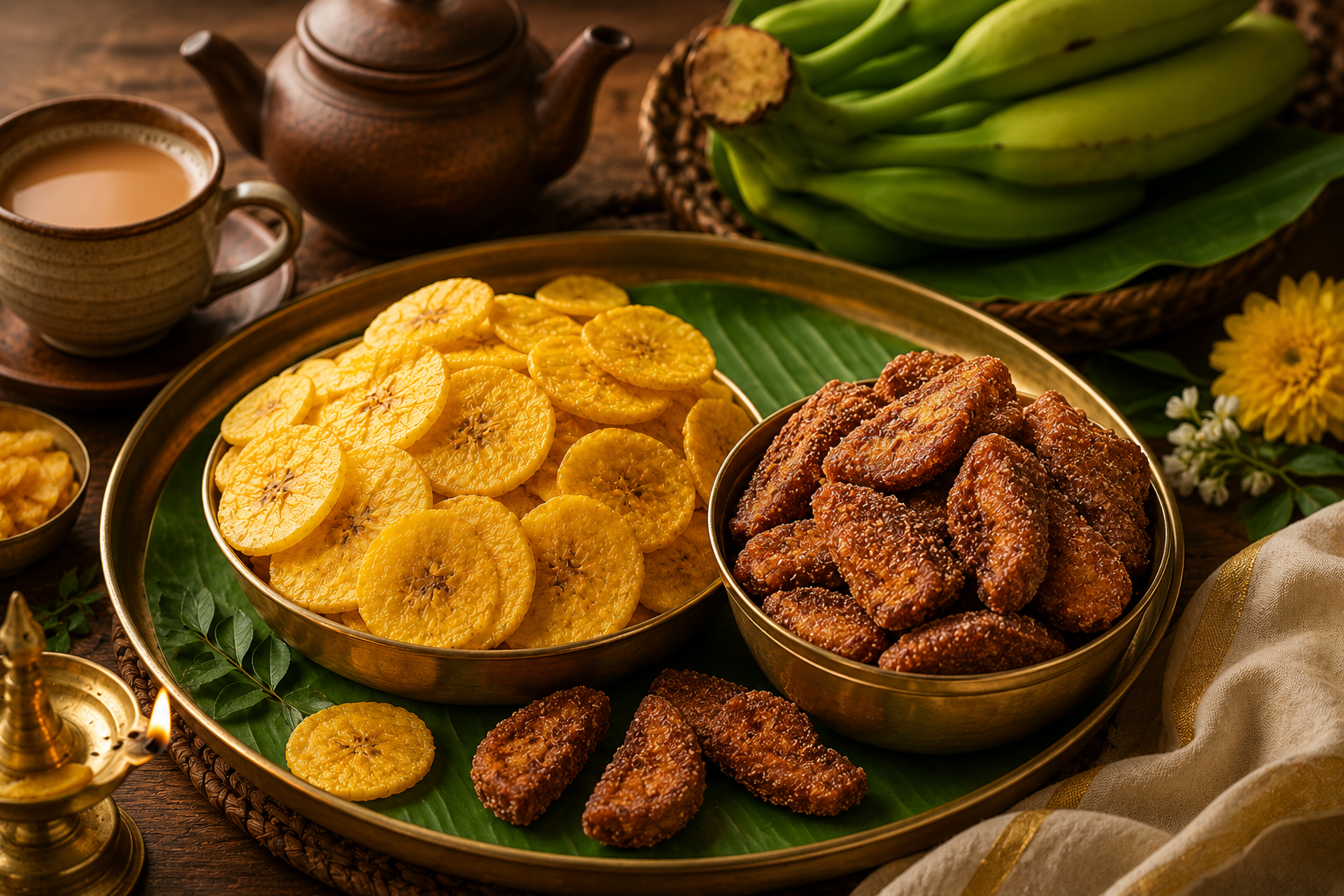 Fresh Kerala Naturals Banana Chips stored in an airtight glass jar