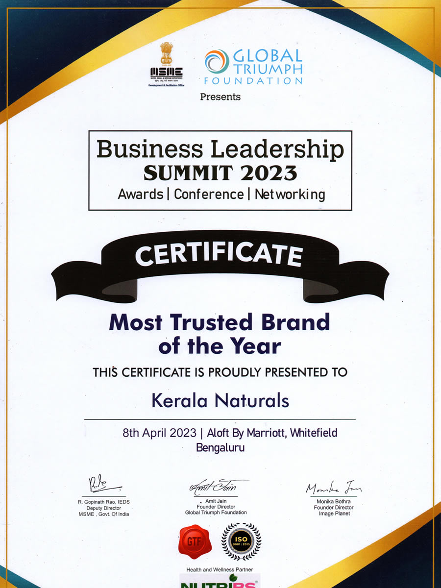 Most Trusted Brand of the year award in Business Leadership Summit 2023