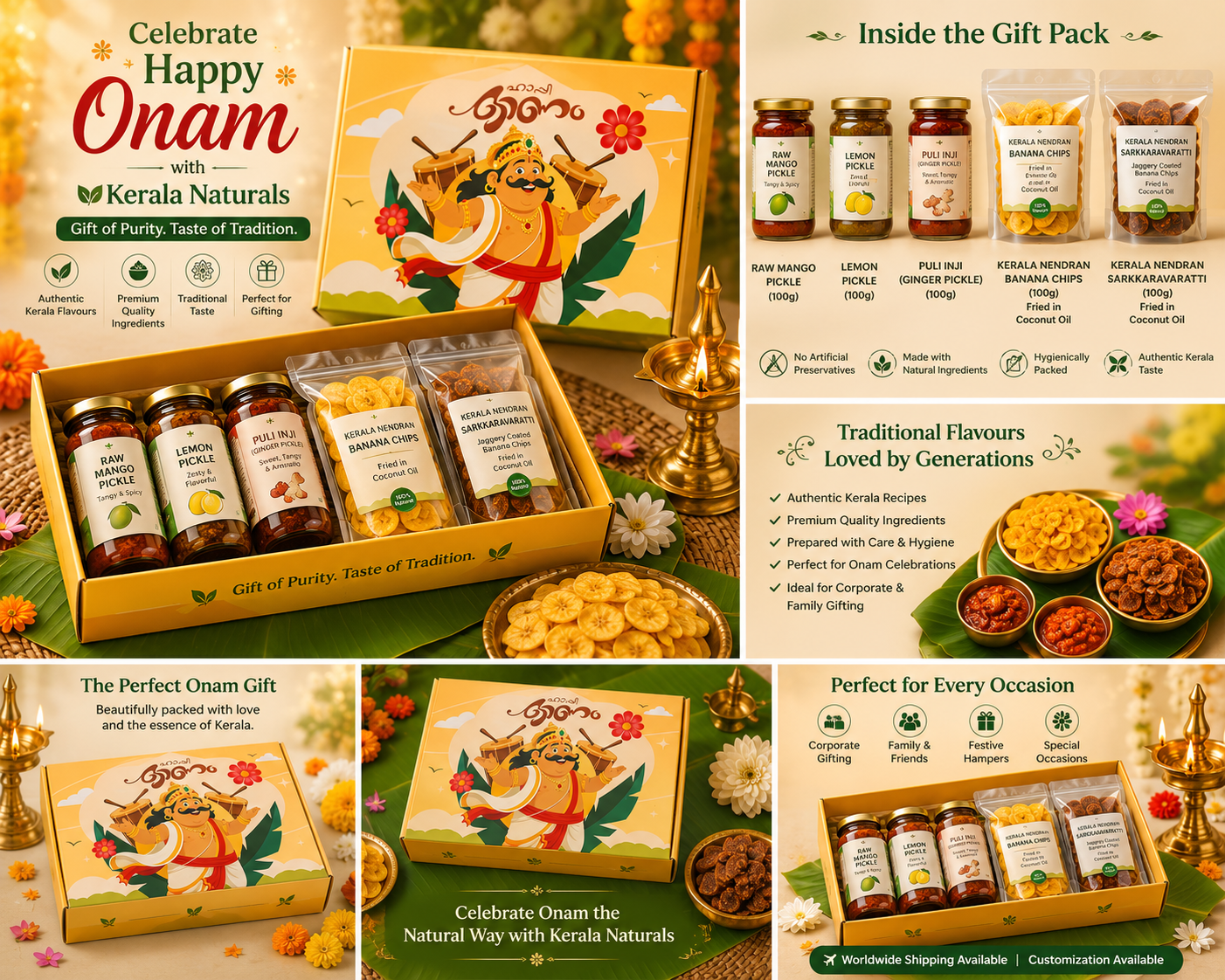 Kerala Naturals Onam Gift Pack | Premium Kerala Traditional Gift Hamper | Authentic Festive Gift Box | Corporate & Family Onam Gifts - Image 2