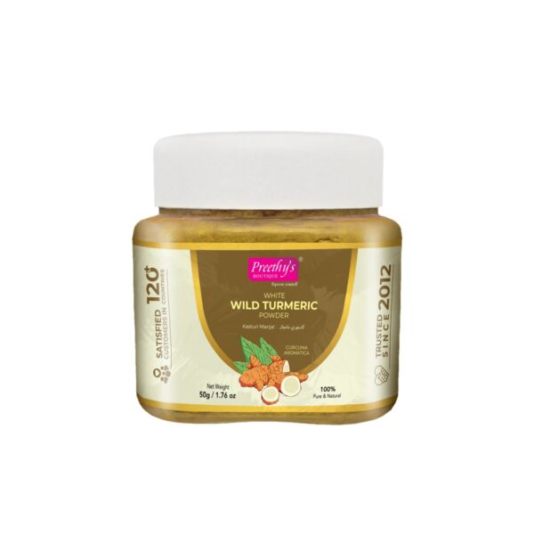 White Wild Turmeric Powder Kasturi Manjal (Musk Turmeric Powder) – Premium Skin Brightening & Tan Removal Face Pack | 100% Natural | Stain-Free | Suitable for All Skin Types | 50g